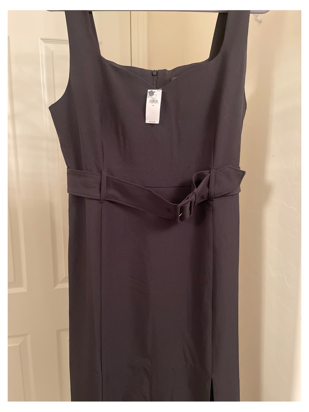 Banana Republic Black Midi Dress with Belt - Picture 2 of 6